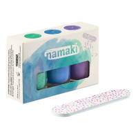 namaki Nagellack Set - Karibik, Electric Blue, Violett Glitter